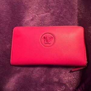 Versace La Medusa Pink Leather Wallet